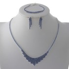 Silver Tone Metal Rhinestone Necklace Earring Bracelet Set S20841-slsap