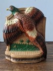 Vintage Set Of Colorful Ringneck Pheasant 7 x 6  Composite Bookends