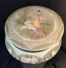 C f  Monroe Large Wavecrest Nakara Puff Box Hand Painted