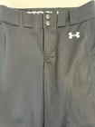 Under Armour Youth Small Softball Pants Black Elastic Cuff Ua Logo