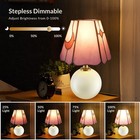 Tiffany Style Mushroom Lamp Stained Glass Bedside Table Lamp-nightstand Pink    