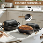 Cast Iron Loaf Pan With Lid-bread Baking Pan For Sourdough pre-seasoned Oval