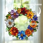 Colorful Flower Wreath Window Hanging Decor - Acrylic Floral Gift