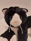 Ty Classic Shadow Tuxedo Cat Plush Tysilk Toy Black White Laying Down Kitty 10 