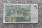 1966 Netherlands 5 Gulden Circulated Vintage Banknote P-90a