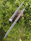 Hand Forged Medieval Longsword High Carbon Steel Battle Ready With Scabbard
