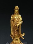 22 4  Old Chinese Bronze Gilt Buddhism Guan Yin Boddhisattva Statue Sculpture