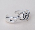 Sterling Silver Linked Hearts Adjustable Toe Ring