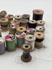 Vintage Wooden Thread Spools Lot Of 38 Coats   Clark Talon Sewing Collection