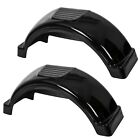 Set Of 2 Single Axle Trailer Fenders W  Top Step For 13  Wheels Tires Skirt Boat