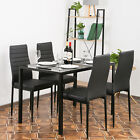 Dining Room Table Set 5-piece Kitchen With 4 Faux Leather Metal Frame Chairs