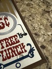 Vintage    beer Five Cents Free Lunch    Small Mirrored Bar Sign Mirror 11x5   