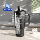 Meoky 32 Oz Tumbler With Handle And Flip Straw  100  32 Ounces  Night