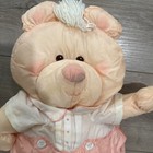 Vintage 1986 Fisher Price Puffalump Bear Cub 8006 Peach Plush Stuffed  read