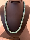 Navajo Turquoise 7mm Heishi Sterling Silver Bead Necklace 24 