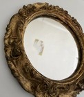 Vintage Ornate Gold Wooden Framed Circular Mirror Small Made In Italy Victorian