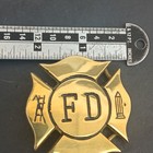 Vintage Solid Brass Fire Department Fire Fighter Fireman Belt Buckle