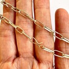 Navajo Paperclip Link Chain Necklace 24in Handmade 4mm Sterling 11g High Shine