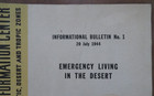 Wwii Emergency Living In The Desert Information Bulletin No  1 July 1944