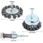 Fppo 3pcs 3 Inch Knotted Wire Wheel Cup Brush And Twist End Brush Set 1 4  Sh   