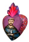 Saint Francis Heart  Mexican Retablo Santo Corazon  Large