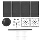 4-sided Round-bottom Rotatable Perforated Board Display Stand - Black