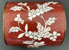 Cloisonne Rust Brown Floral Cherry Blossom Flower Vintage Trinket Box China