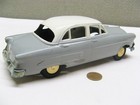 Vintage Friction Toy Car  3  Customline V8 - Gray white Top - 50 s  - Works