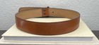 Vintage Italian Leather Belt Brown Silver Oval Buckle Made In Italy Size 28