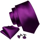 Jacquard Tie Set With Pocket Square Unisex Formal Neckwear And Cufflinks Use