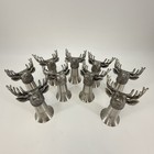 Lot Of 9 Jagermeister Shot Glasses Pewter Stainless Buck Stag Deer Head Barware