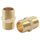 2 Pcs Solid Brass Pipe Fitting  Hex Nipple  1 4  X 1 4  Npt Male Pipe Adapter