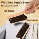 2 Pieces Woooden Dust Brush Hand Broom Bench 14 X 1 4 X 2 5 Inches  Brown