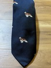 Vintage Chippmunk Creations Navy Blue Cocker Spaniel Dog Necktie Made Usa