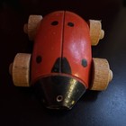 Ladybug Germany  Wooden Pull Toy  Antique  4   