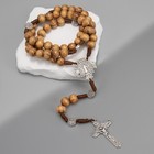 Solid Wooden Beads Rosary With St  Benedict Medal   Silver Jesus Crucifix