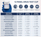 Identify Diagnostics 12 Panel Drug Test Cups  5 Pack  At-home Otc   Urine Multi-