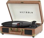 Victrola Vintage Bluetooth Suitcase Record Player - 3-speed   Portable  brown 