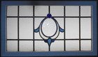 Floral Old English Leaded Stained Glass Window Transom 31  X 18 