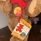 Steiff Original Teddyb  r Genuine Mohair Red Scarf Yellow Ear Tag Mpn 0209 30