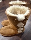 Bearpaw Emma Women Brown Suede Shearling Lined Mid-calf Snow Boot Us 10