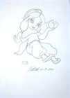 Signed Baby Jasmine Alladin Walt Disney Original Merchandise Cel Drawing Lotus