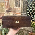 Vintage Wooden Storage Box Trinkets Stationery Jewellery Patina Rustic Style