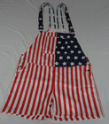 Nwot American Flag Mens Lightweight Overall Coverall Shorts Size Medium K955