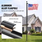 20ft Detachable Flagpole Kit Heavy Duty Aluminum Flag Pole American Black