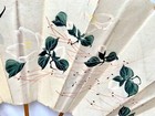 Antique Victorian Hand Painted Japanese Fan  1890s  Camellias In Pine Needles