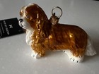 Cavalier King Charles Spaniel Joy To The Word Brand Glass Christmas Ornament