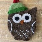 Felt Wooden Christmas Tree Ornaments Owl Star Hedgehog Deer Mailbox Pineapple 6
