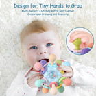 Baby Teething Toys - Infant Sensory Chew Rattles Toys - Newborn Montessori Learn
