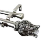 Tulip 1 In  Double Curtain Rod 28 In  - 48 In  In Satin Nickel